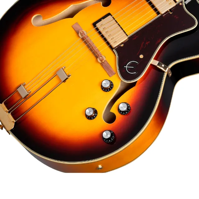【Epiphone】電吉他 Broadway 雙雙 復古漸層色 全空心 爵士吉他 ( 商品保固有保障)