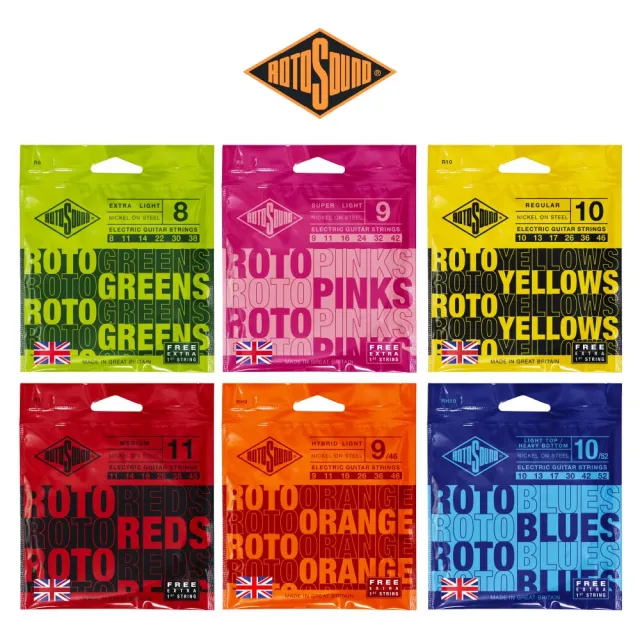 【ROTOSOUND】電吉他弦 10-46｜R10｜鍍鎳電吉他弦｜三入組｜英國製造