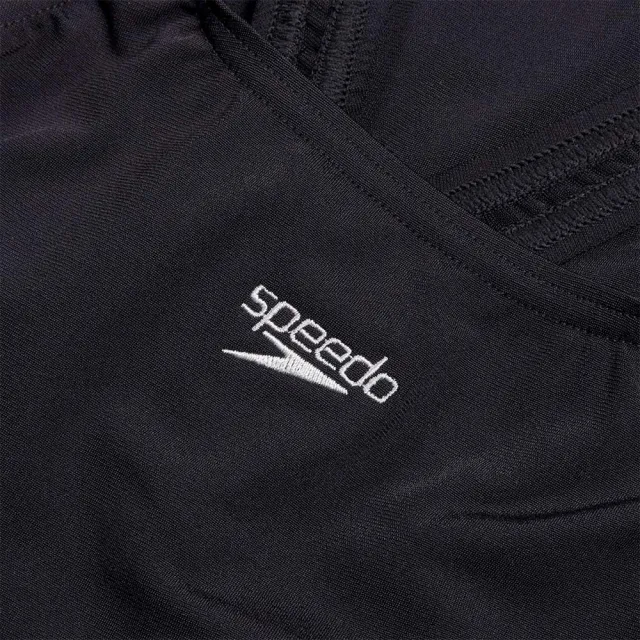 【SPEEDO】女 運動連身泳裝 Eco Endurance+ (黑/海軍藍)