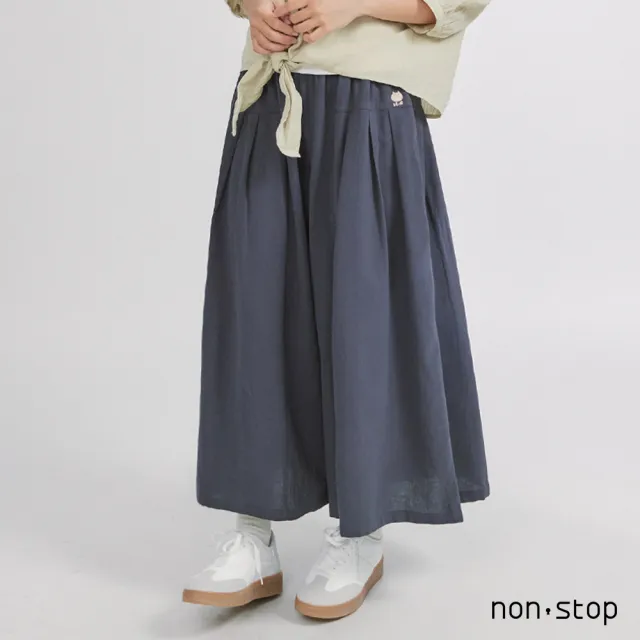 【non-stop】垂墜打摺鬆緊腰寬褲-2色