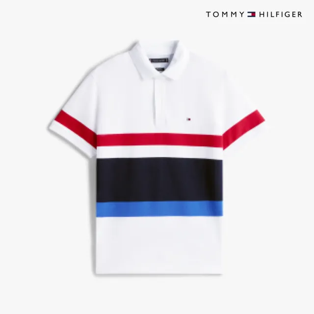 【TOMMY HILFIGER】官方旗艦館條紋標準版型 Polo 衫_裸色