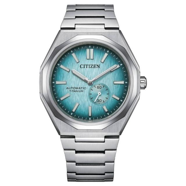 【CITIZEN 星辰】Mechanical 超級鈦 Zenshin 60 小秒針自動上鍊機械錶-湖水藍/40.5mm(NK5020-58L)