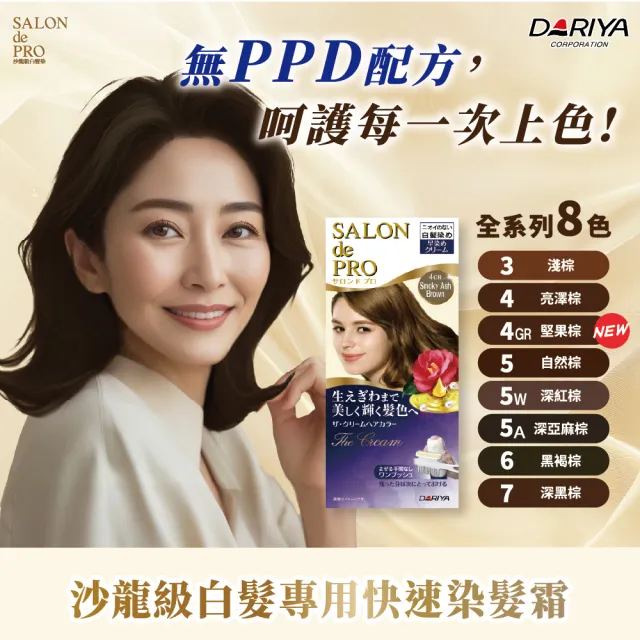 【DARIYA】沙龍級白髮專用快速染髮霜(任選2盒+AliSHA染前頭皮專用隔離油)