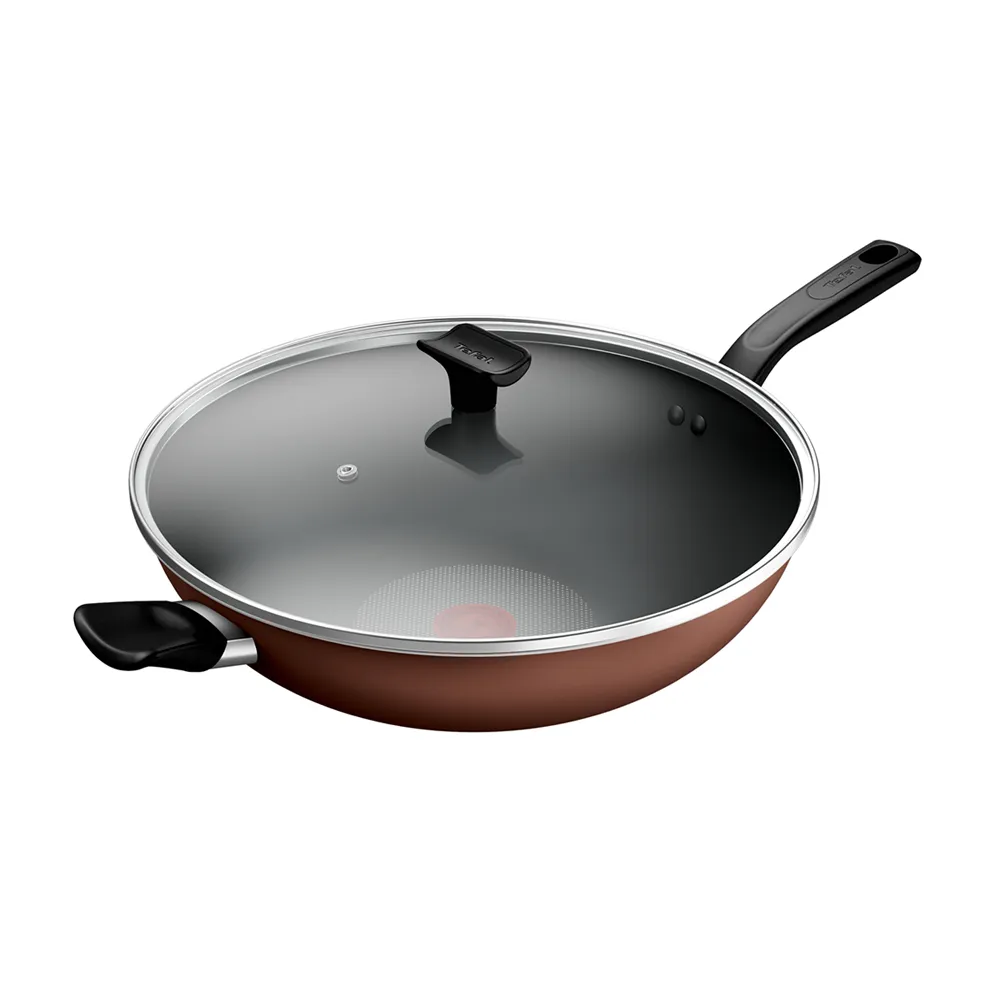 【Tefal 特福】Espresso醇火系列34CM不沾鍋炒鍋(加蓋)