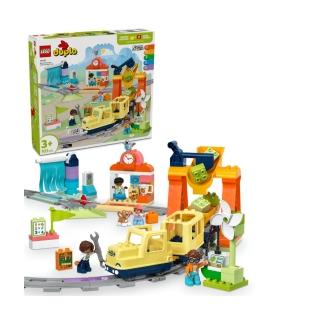 【LEGO 樂高】得寶系列 10428 大型互動式社群列車(火車 兒童玩具 幼兒禮物 大積木 親子遊戲 早教 3歲)
