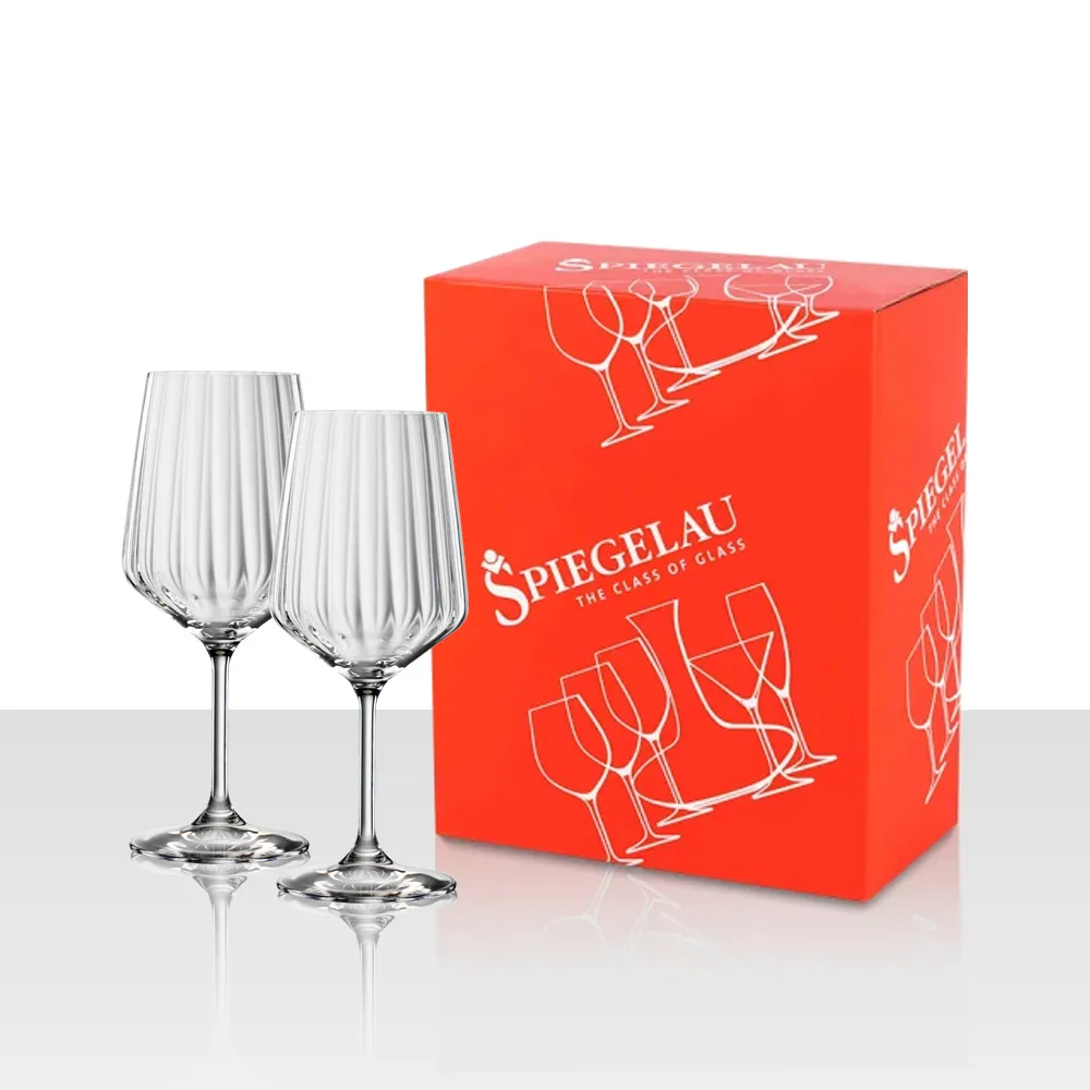 【Spiegelau】德國 Spiegelau LifeStyle 條紋 紅酒杯 2入禮盒/630ml (歐洲製 水晶杯)