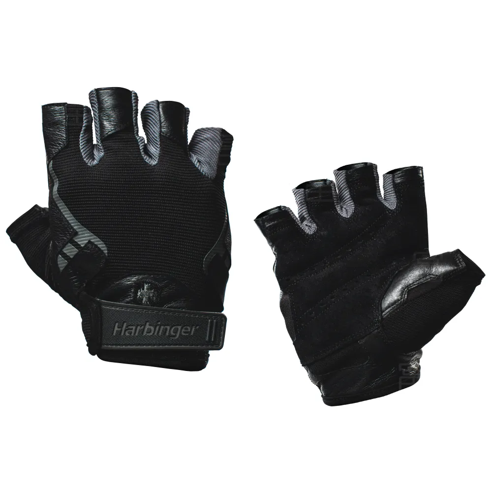 【Harbinger】重訓健身用專業手套 #1143 男款 黑灰色(PRO MEN GLOVES)