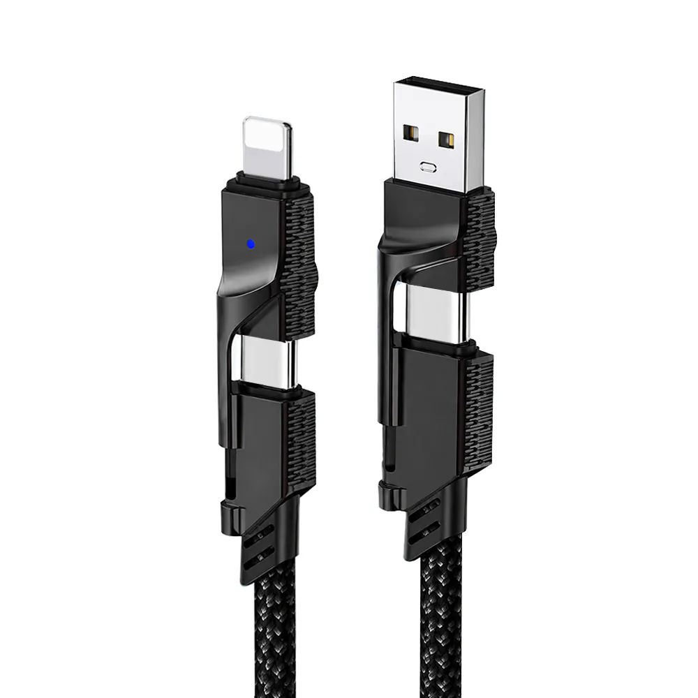 【ZA 喆安】四合一 Type-C to Type-C編織充電線1.5m(適用蘋果iPhone17/16/15/MacBook手機快充線)