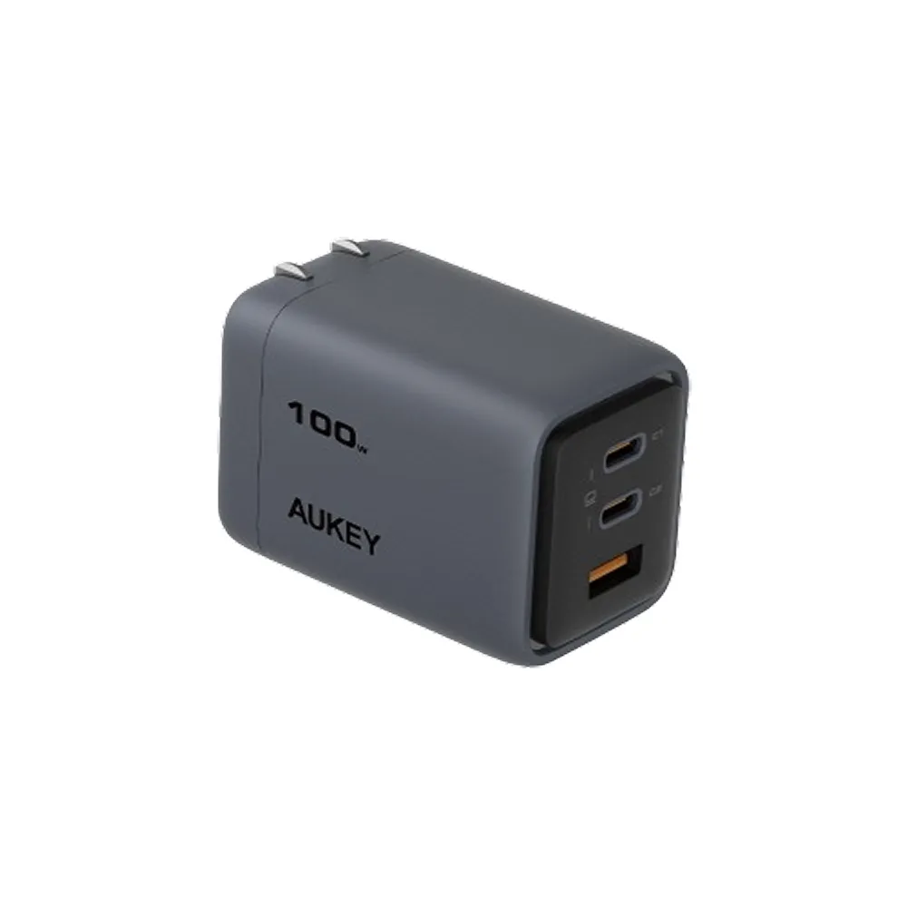 【AUKEY】Comet Mix 3 100W PA-C5 Type-C 氮化鎵 三孔 PD快充充電器(百瓦電力 一手掌握)
