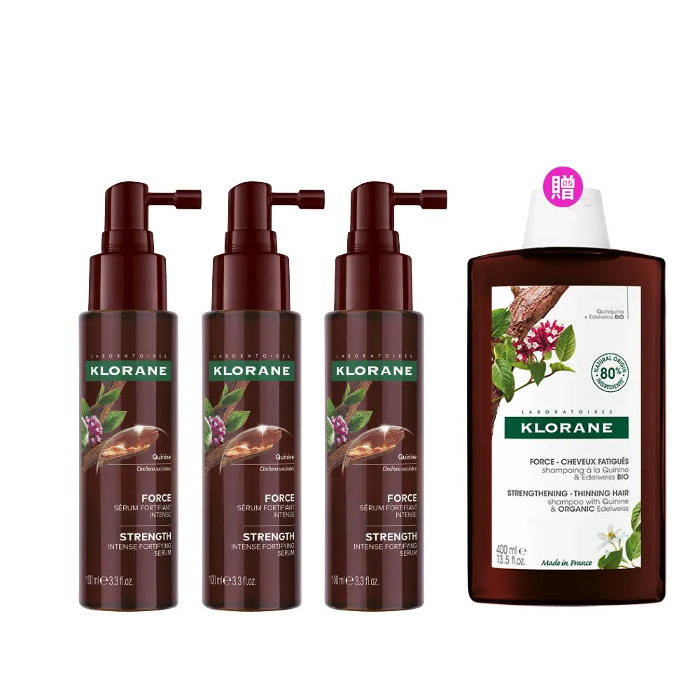 【KLORANE 蔻蘿蘭】官方直營 植萃養髮強韌精華液100ml(升級版)3入組