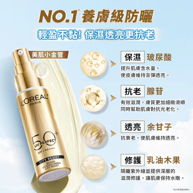 【L’OREAL Paris 巴黎萊雅】多效防護輕裸美肌乳30ml 2入組_美肌小金管/控油小銀管(防曬/妝前乳)