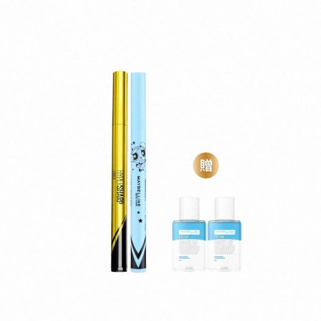 【MAYBELLINE 媚比琳】飛天小女警 超激細抗暈眼線液抗手震版_2入組 (眼線筆)