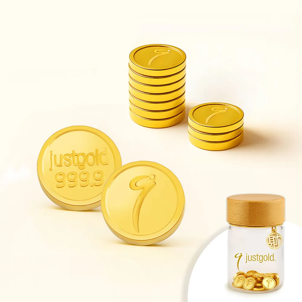 【Just Gold 鎮金店】鎮金 g 豆幣 黃金金豆1g 15入組(網路限定)