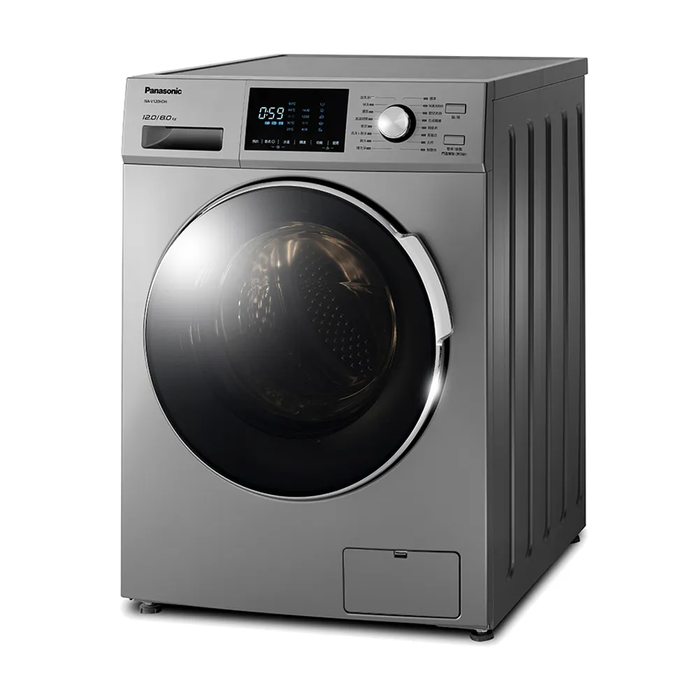 【Panasonic 國際牌】12公斤洗脫烘變頻滾筒洗衣機(NA-V120HDH-G 晶漾銀)
