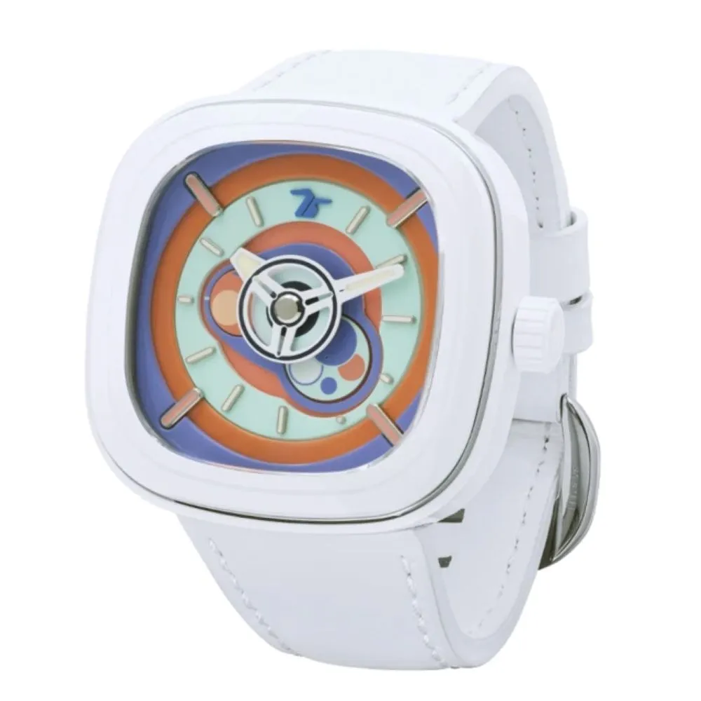 【SEVENFRIDAY】Bubble Gum 泡泡糖 陶瓷框多彩噴漆面盤機械錶-47.6x47mm(P1C/06)