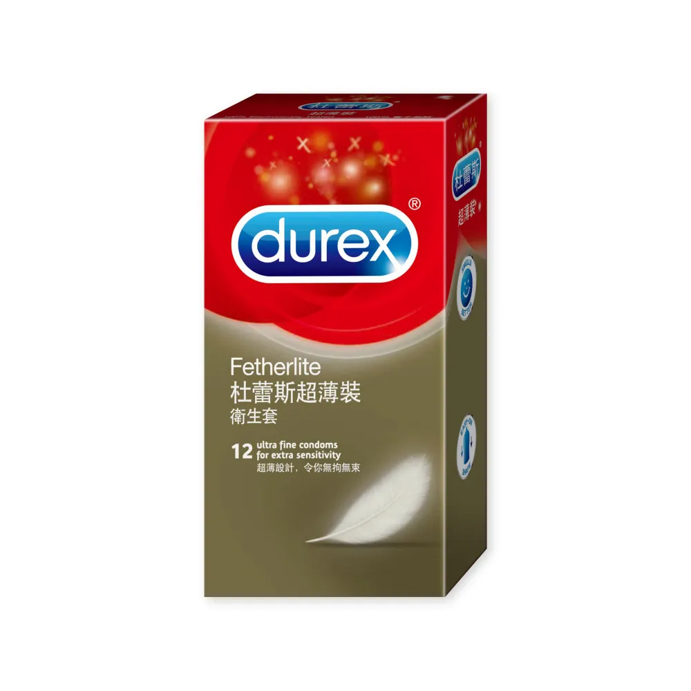 【Durex 杜蕾斯】超薄裝保險套12入/盒(避孕套/衛生套/經典薄潤系列)