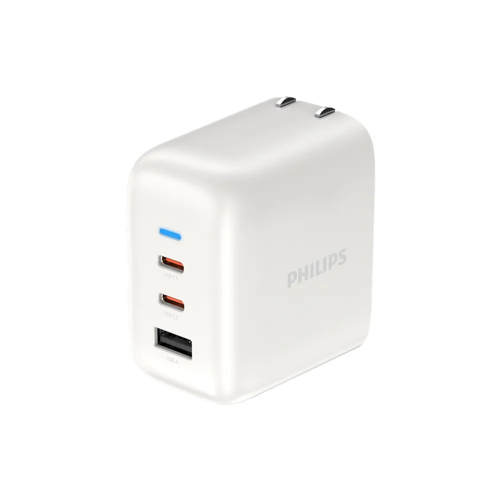 【Philips 飛利浦】DLP6547C 70W 2C1APD旅充充電器(高速快充/多項安全保護機制/小巧便攜/供電亮燈)
