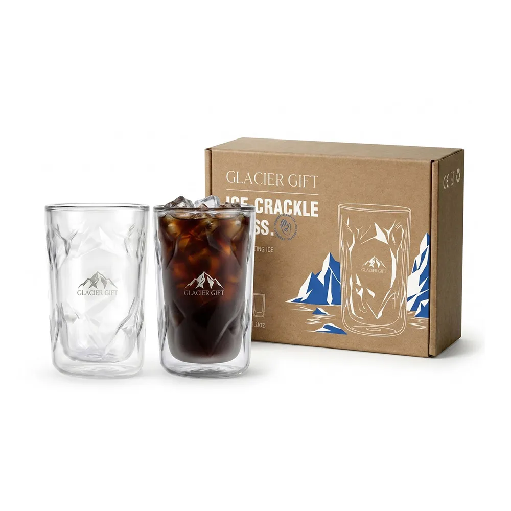 【TAI LI 太力】2入雙層冰裂杯禮盒組H15(咖啡杯 水杯 玻璃杯 耐冷熱 聖誕禮物 交換禮物)