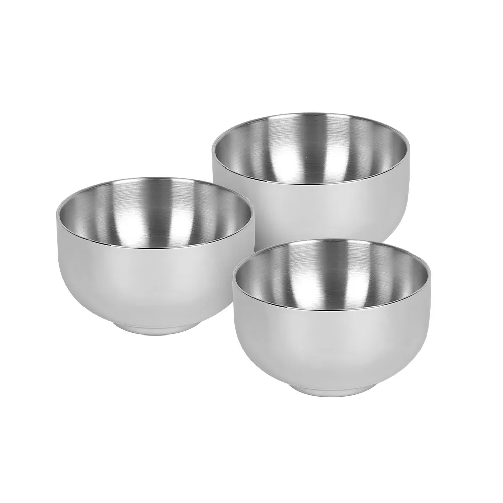 厚實316不鏽鋼雙層隔熱碗12cm3入組