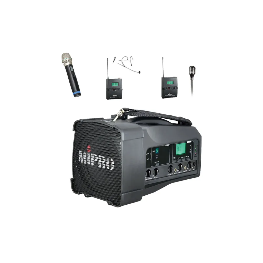 【MIPRO】MA-100 單頻道迷你型無線喊話器UHF (ACT-32H 配件三擇一)