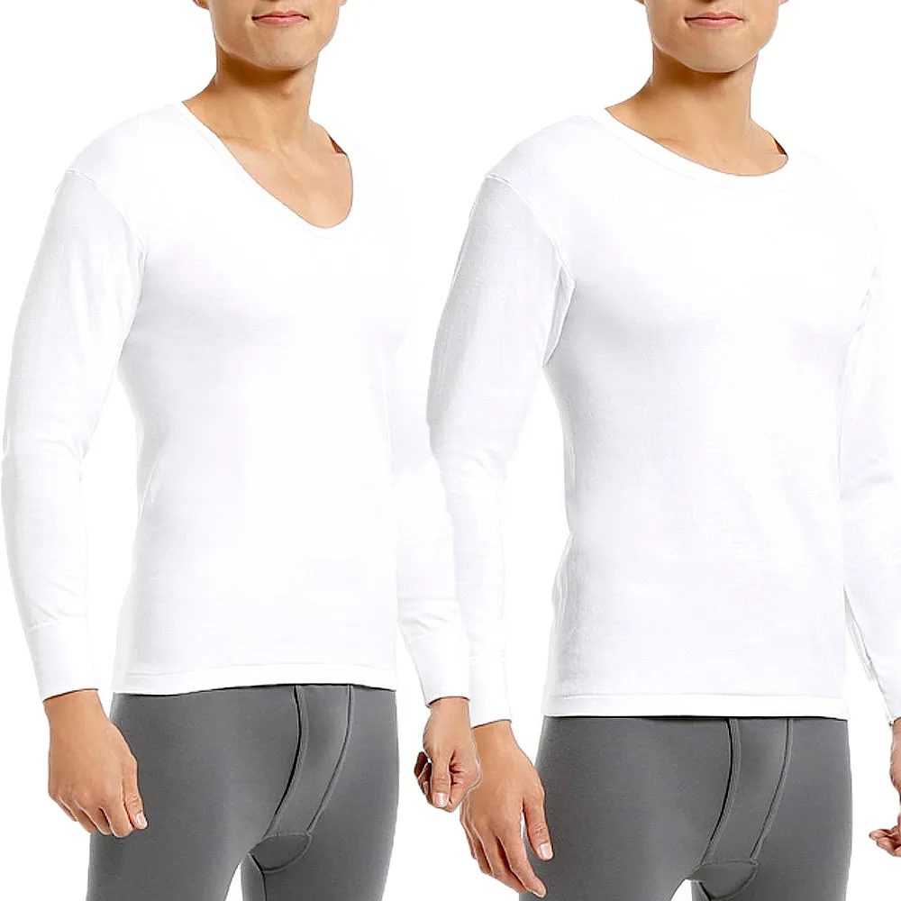 【宜而爽】3件組-男厚棉 長袖圓領/長袖U領(M/L/XL)
