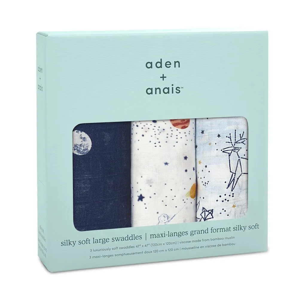 【aden+anais】竹纖維多功能包巾3入/5款(璀璨星空/萬紫千紅/征伐遠方/法式花圃/漫楓枝枒)