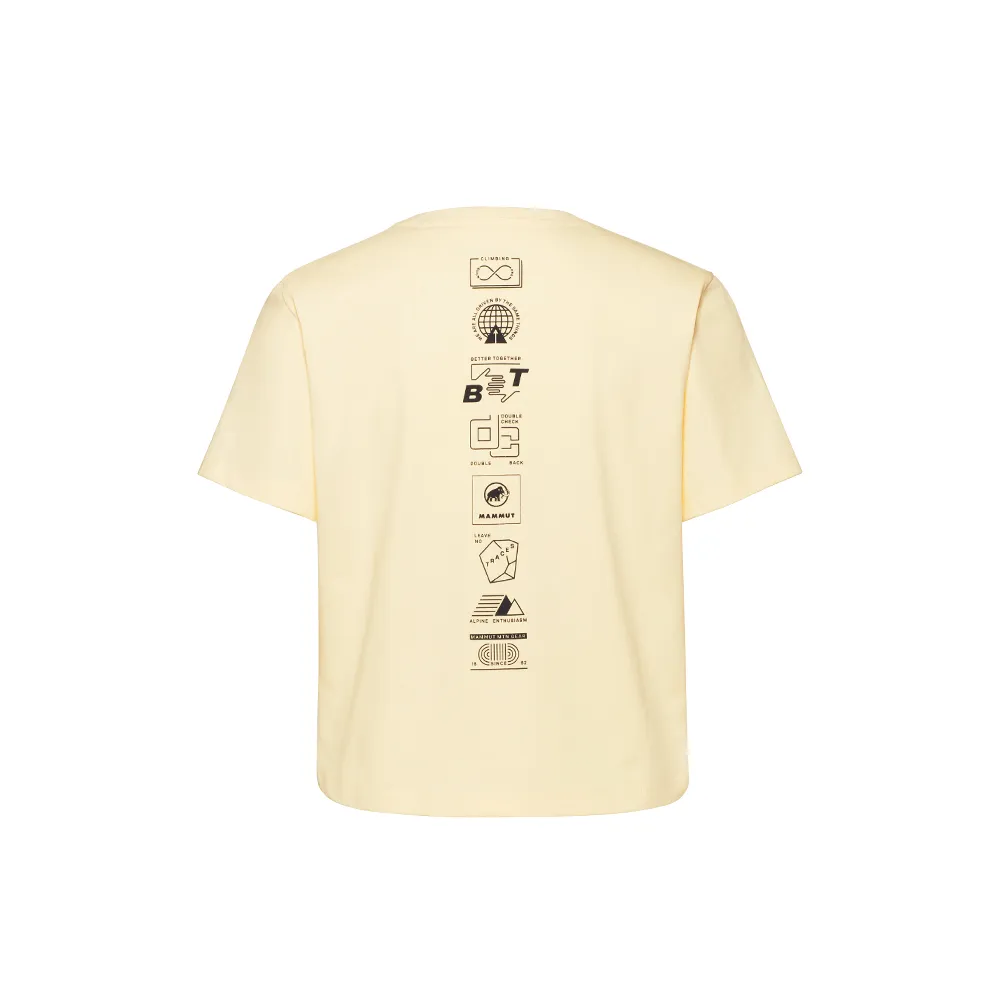 【Mammut 長毛象官方直營】Massone T Cropped Emblems 輕盈柔軟短版短袖上衣 女款 阿穆特恩黃 #1017-05172