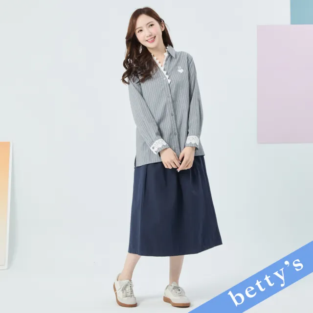 【betty’s 貝蒂思】鬆緊腰鈕扣造型裙(共二色)