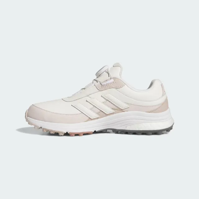 【adidas 愛迪達】Zoysia BOA 女 高球鞋 無釘 皮革 白 粉紅(JI4010)
