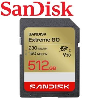 【SanDisk 晟碟】512GB 230MB/s Extreme GO SDXC SD UHS-I V30 U3 記憶卡(平輸)