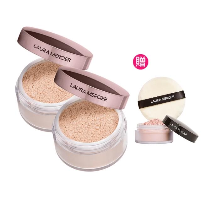 【LAURA MERCIER 蘿拉蜜思】煥顏透明蜜粉 Rose 29g 2入組 (校正蠟黃/粉紅冠軍蜜粉)