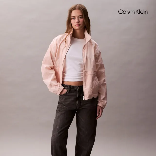 【CALVIN KLEIN】官方旗艦館CK 防曬涼感基本款風衣 粉_紅色