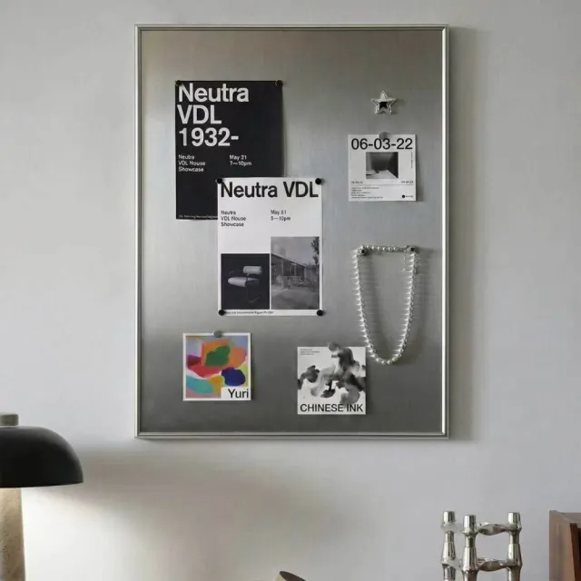 簡約工業風磁吸展示畫框 60×80cm  不鏽鋼面板 DIY 自由磁吸裝飾相框