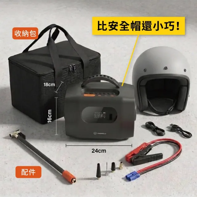 【CHANGLU 長律】長律 12V/24V 4合1汽車急救電源打氣機CL-AC024JP(車麗屋)