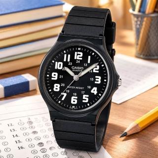 【CASIO 卡西歐】MQ-71-1B 超薄靜音輕巧彩色數字指針錶(學生考試錶徑3.49公分)