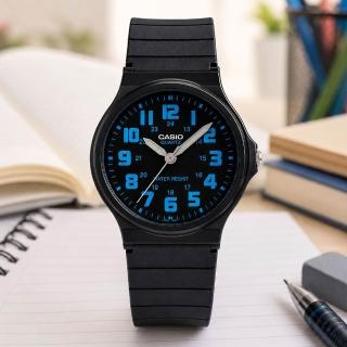 【CASIO 卡西歐】MQ-71-2B 超薄靜音輕巧彩色數字指針錶(學生考試錶徑3.49公分)