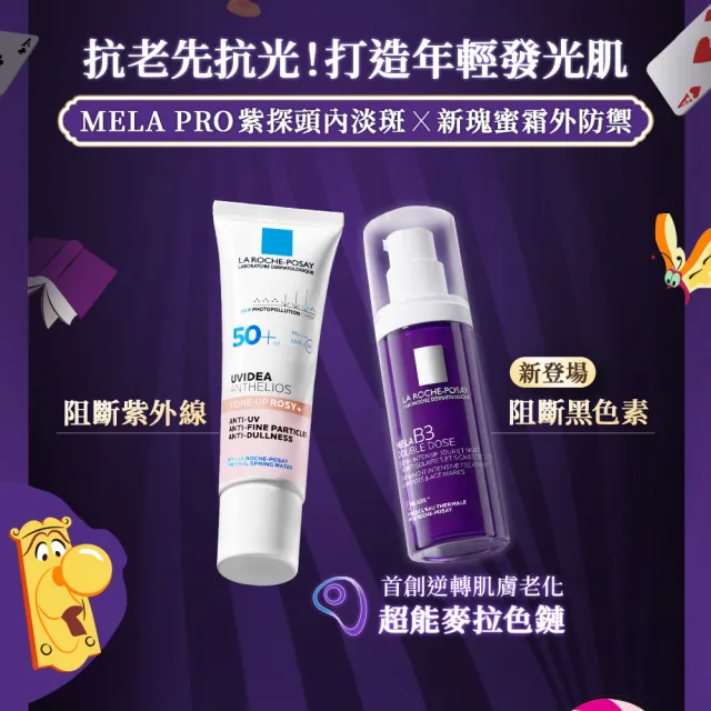 【理膚寶水】momo獨家!超品日限定★迪士尼愛麗絲系列 超能抗光老禮盒(MELA B3 PRO紫探頭+新瑰蜜霜)