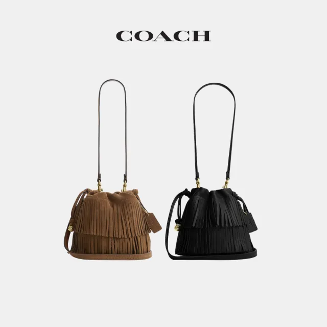 【COACH】蔻馳官方直營 FAYE 流蘇細節迷你拉繩包 斜背包 側背包 單肩包-多色任選(CFP27/CFP28)