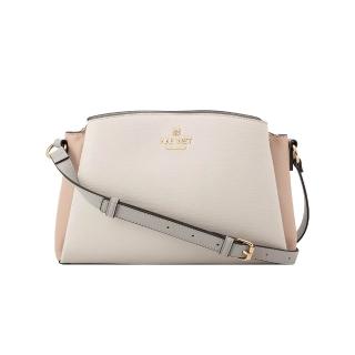 【NINE WEST】LUELA 品牌經典斜背包-拼接白(572970)