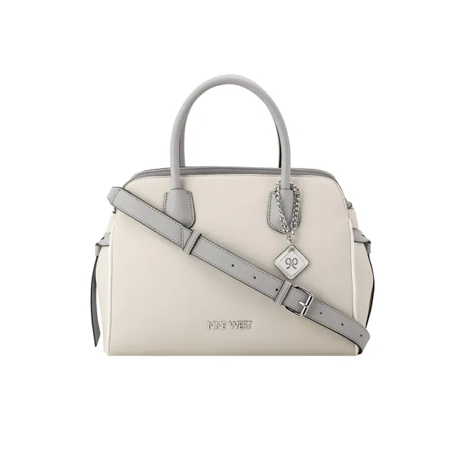 【NINE WEST】ISIDORE 經典手提兩用托特包 斜背包-拼接白(579207)