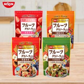 【NISSIN 日清】綜合水果穀物脆(豐盛果實/宇治抹茶/楓糖果實500g、香甜草莓/焦糖腰果風味400g)