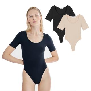 【Bread & Boxers】Bodysuit by Biderman 女款 有機棉U領連身衣