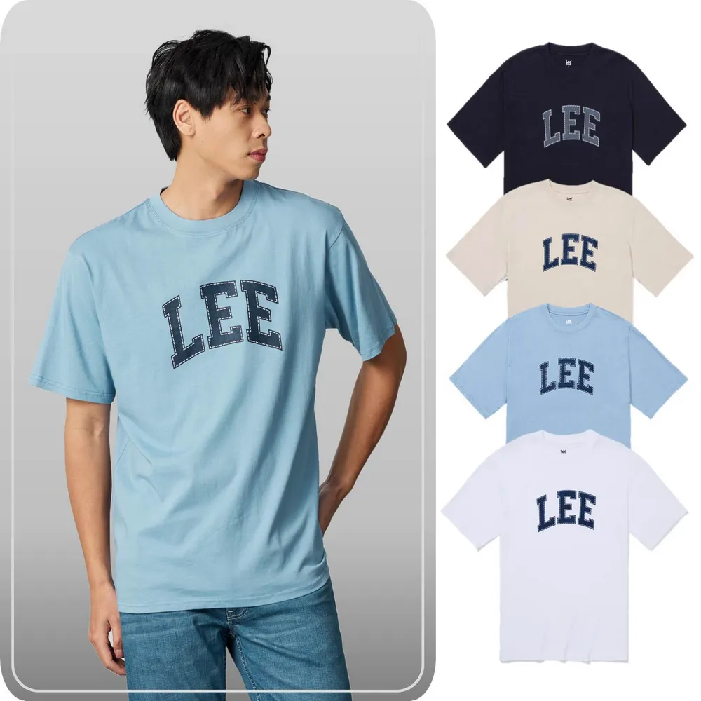 【Lee】男裝 短袖T恤 / 裝飾壓線LOGO 共4色 季節性版型(LB402032)