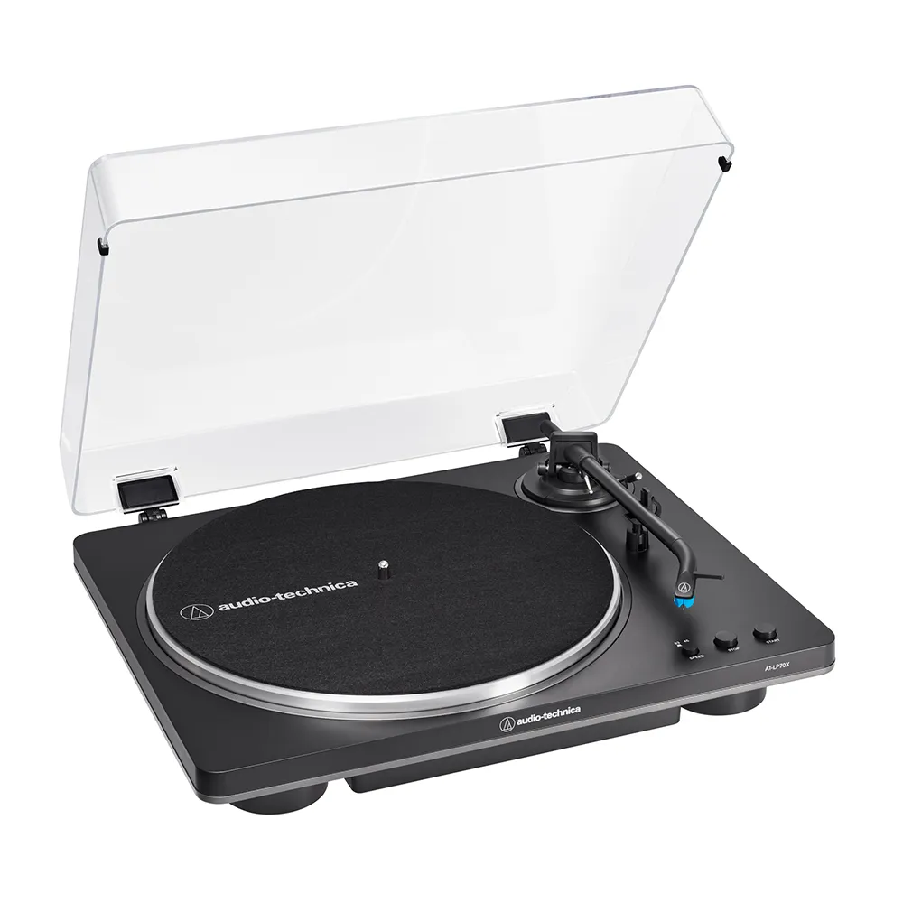 【audio-technica 鐵三角】AT-LP70X BG 黑灰色(全自動 皮帶驅動式 黑膠唱盤機)
