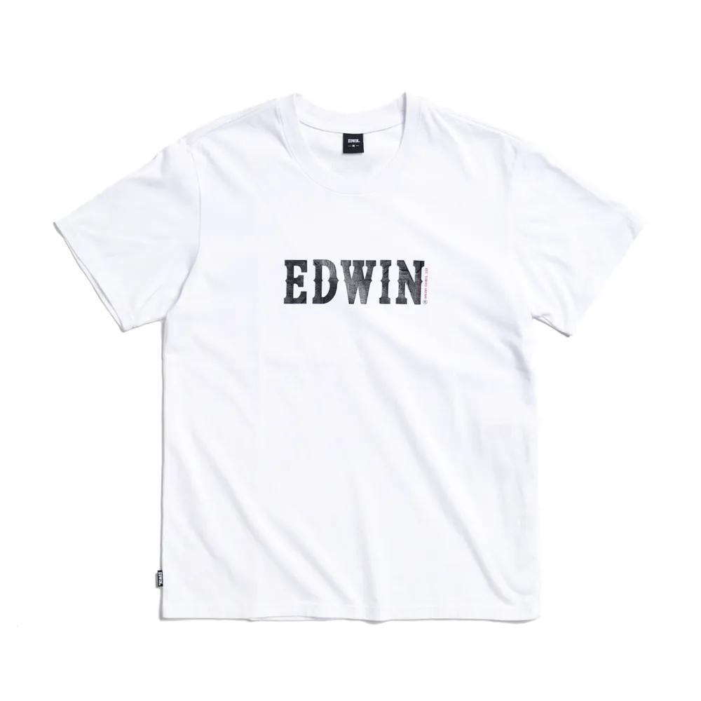 【EDWIN】男裝 電路LOGO印花短袖T恤(白色)