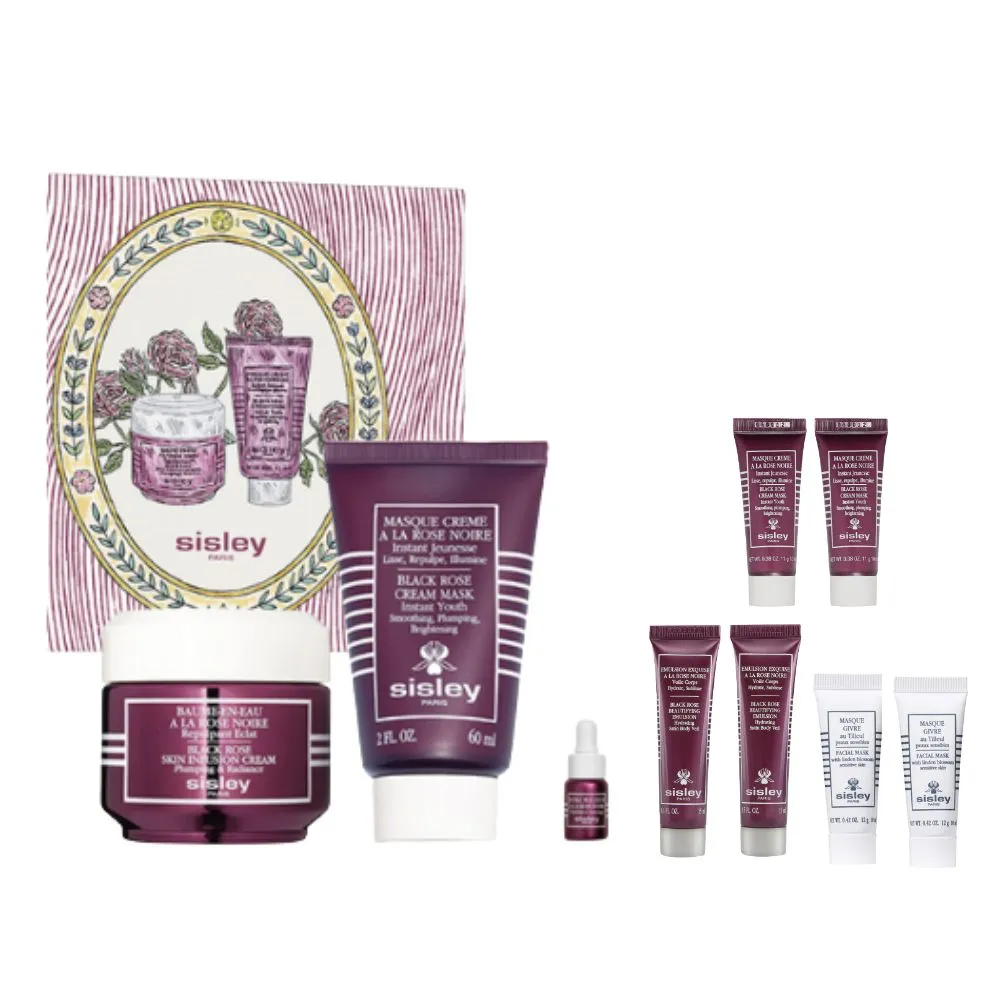 【Sisley 希思黎】黑玫瑰彈潤呵護限量禮盒(霜50ml+面膜60ml+油3ml)