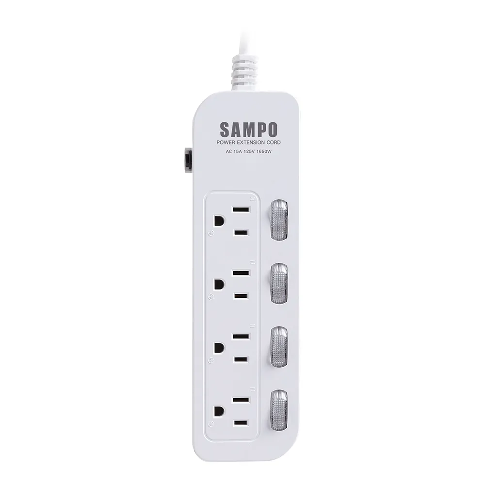 【SAMPO 聲寶】四開四插電源延長線 6尺(EL-W44R6)