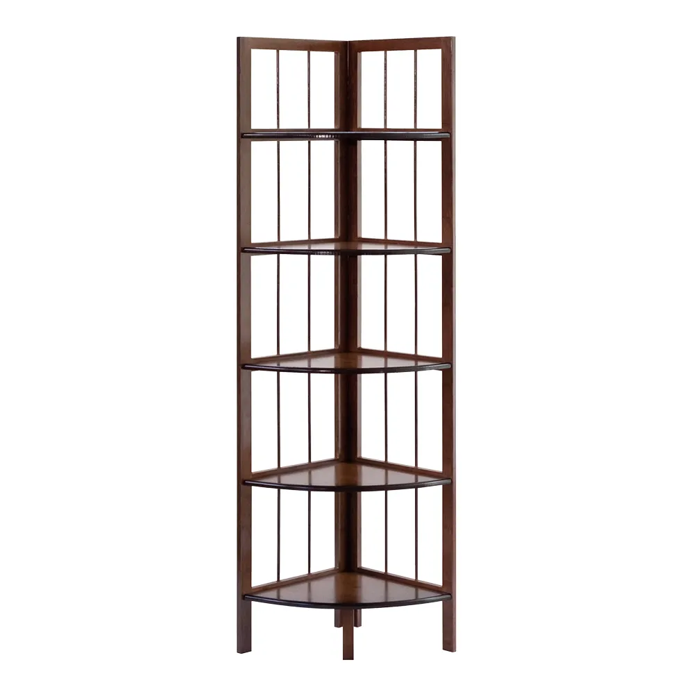 【RICHOME】莉雅123CM30CM楠竹五層角落架/五層架/轉角架/牆角架/置物架/書架/收納櫃(多功能用途)
