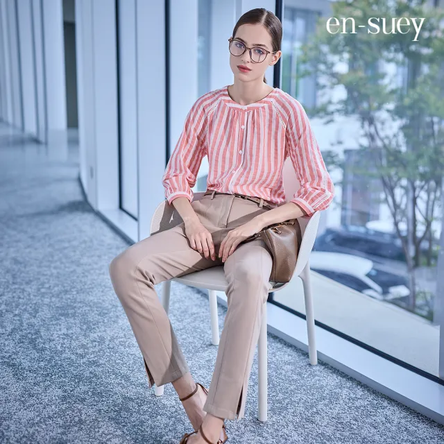 【en-suey 銀穗】EU拉克蘭連袖開襟上衣-女