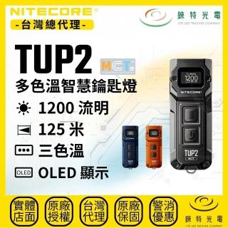 【NITECORE】錸特光電 TUP2 多色溫智慧鑰匙燈 1200流明 125米 OLED顯示 雙按鍵 190小時續航 EDC 帽沿燈